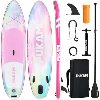 BOSSIN Inflatable Paddle Board for Adults,10.6' Stand Up Paddle Board with Premium SUP Accessories & Carry Bag,Paddle,Pump,Leash