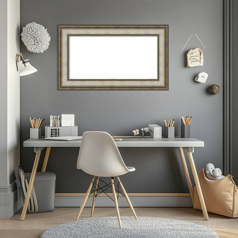 Amanti Art Mezzanine Antique Silver Framed Dry Erase Magnetic Board