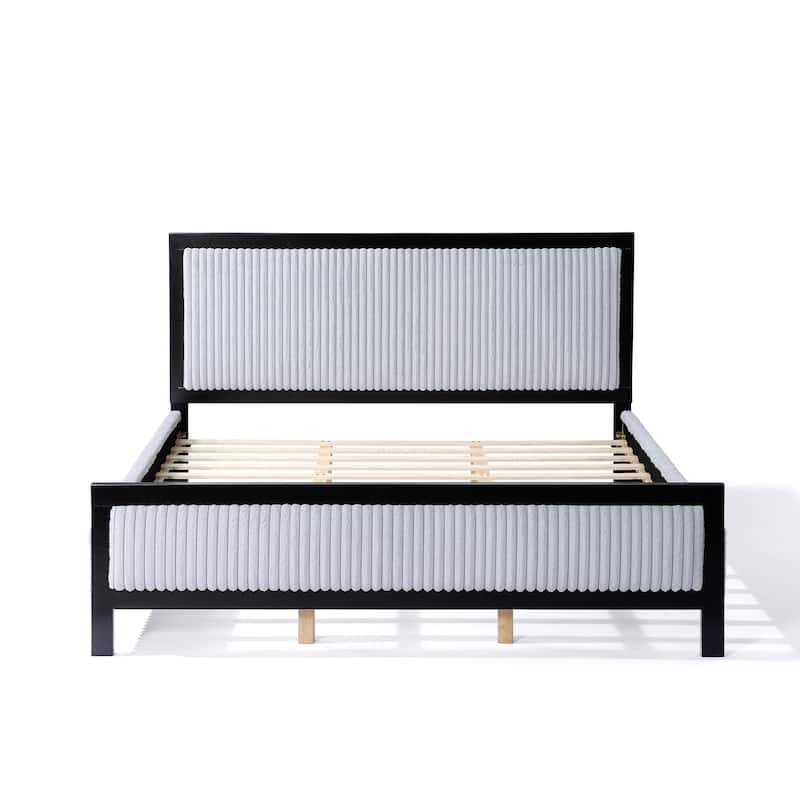 King Size Upholstered Bed with Fluffy Soft Headboard