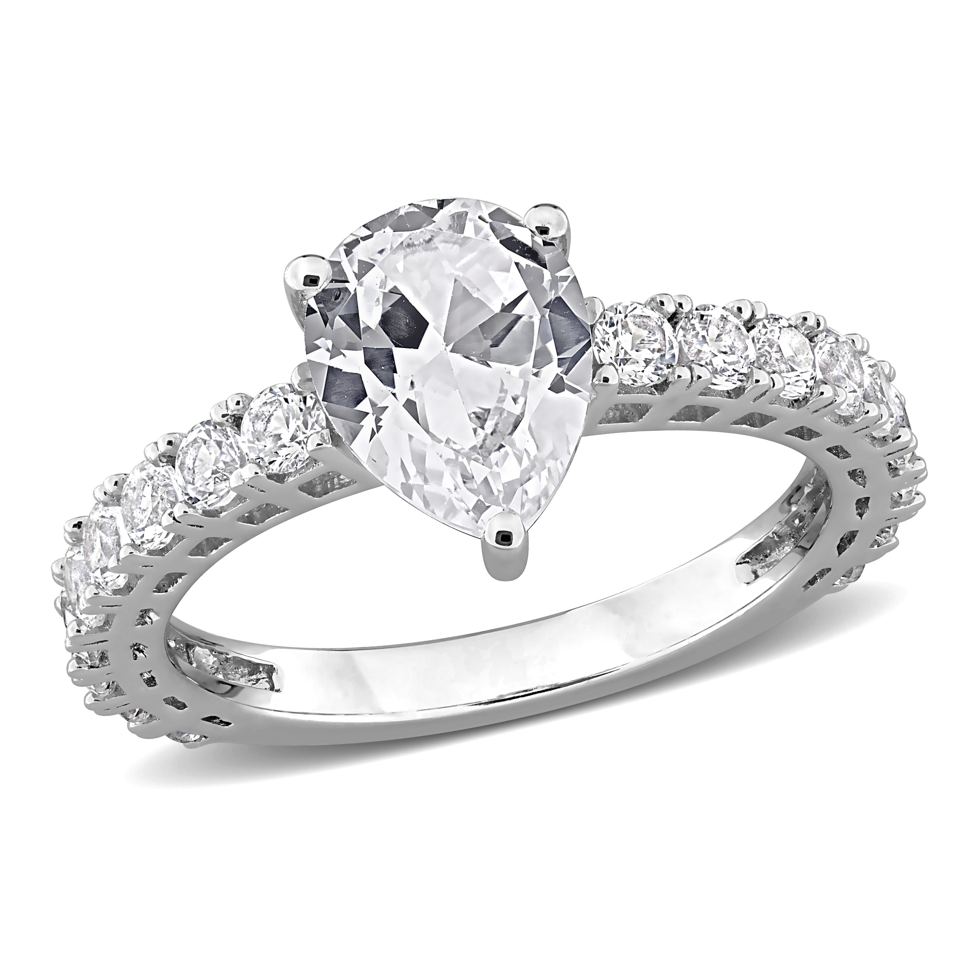 Miadora Created Gemstone Solitaire Ring Sterling Silver