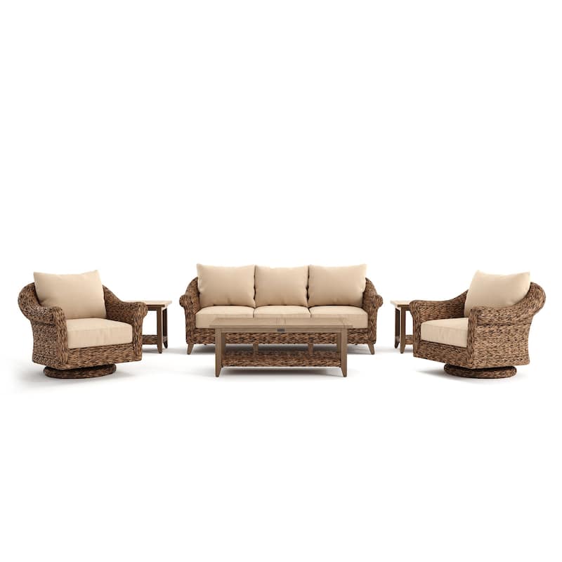 Cayman 6 Piece Sunbrella Seating Set, Heritage Brown