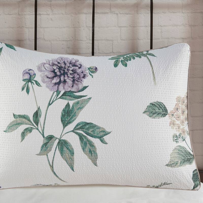 GDF Studio - Zennia 7 Piece Printed Seersucker Comforter Set with Throw Blanket