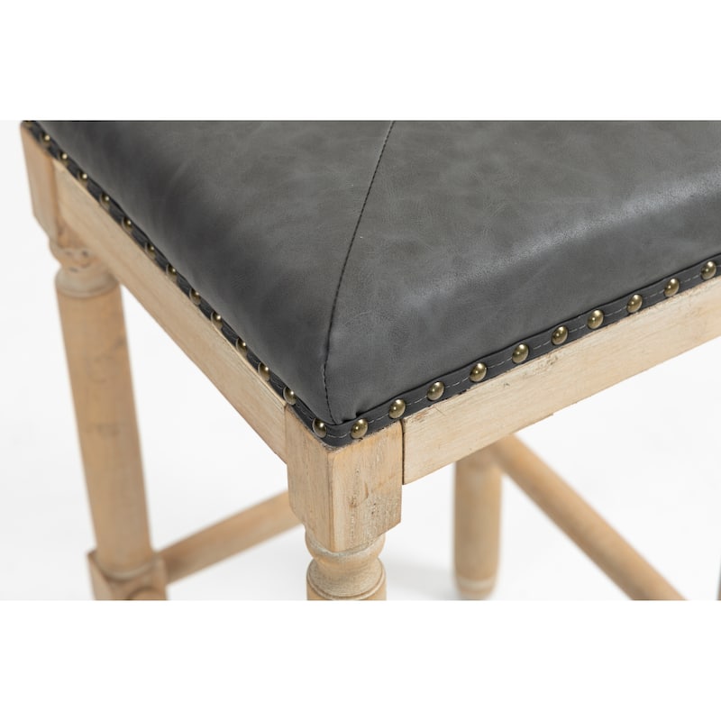 Tufted 26Inch Counter Stools Set of 2 - N/A