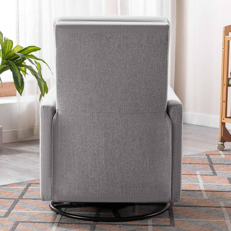 Modern 360° Swivel Sliding Linen Upholstered Recliner