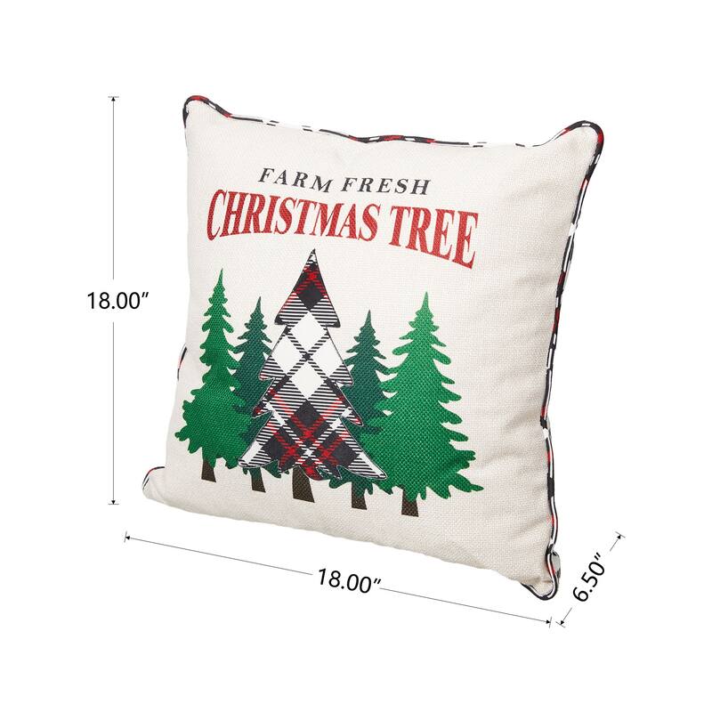 Glitzhome Hooked Cat Dog Christmas Tree Throw Pillow Home Sofa Decor