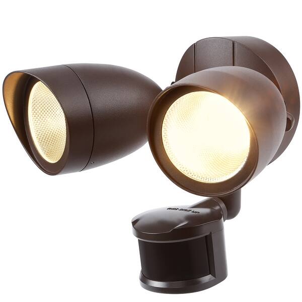 Dual-Head Motion-Activated LED Outdoor Security Light, 1400lm ...