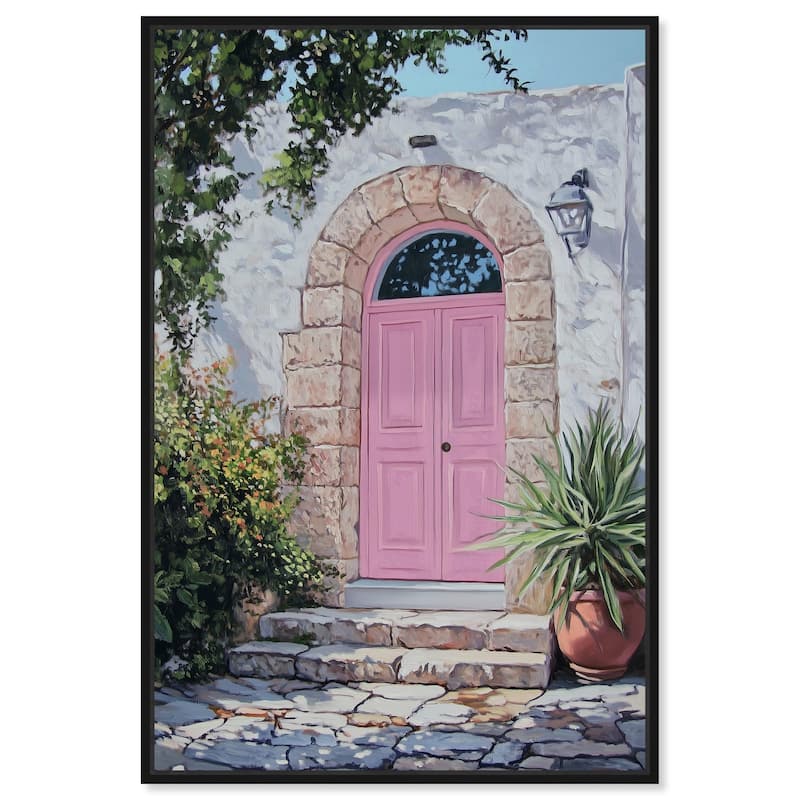 Pink Door II Canvas by Art Remedy - 20" x 30" - Black