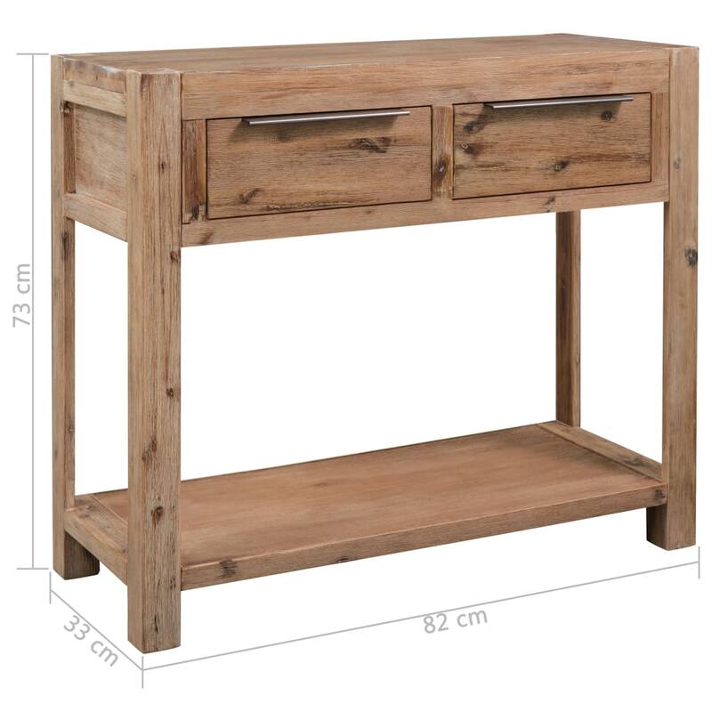 vidaXL Console Table 32.3"x13"x28.7" Solid Acacia Wood