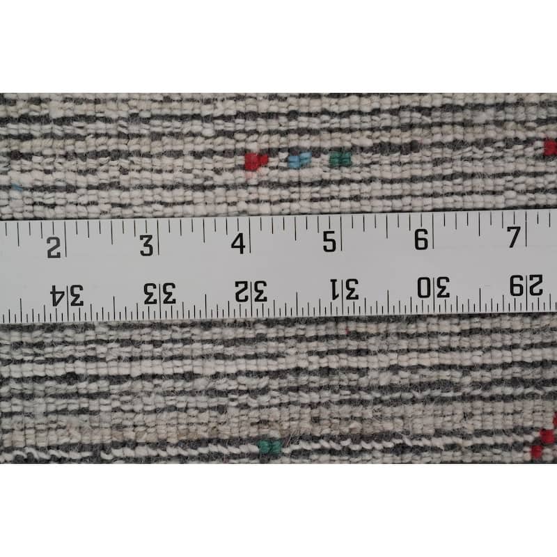 Hand Knotted Oriental Viscose Silk Carpet Tribal Animal Pictorial Greys & Charcoal Gabbeh Area Rug - 11' 8'' X 5' 4''