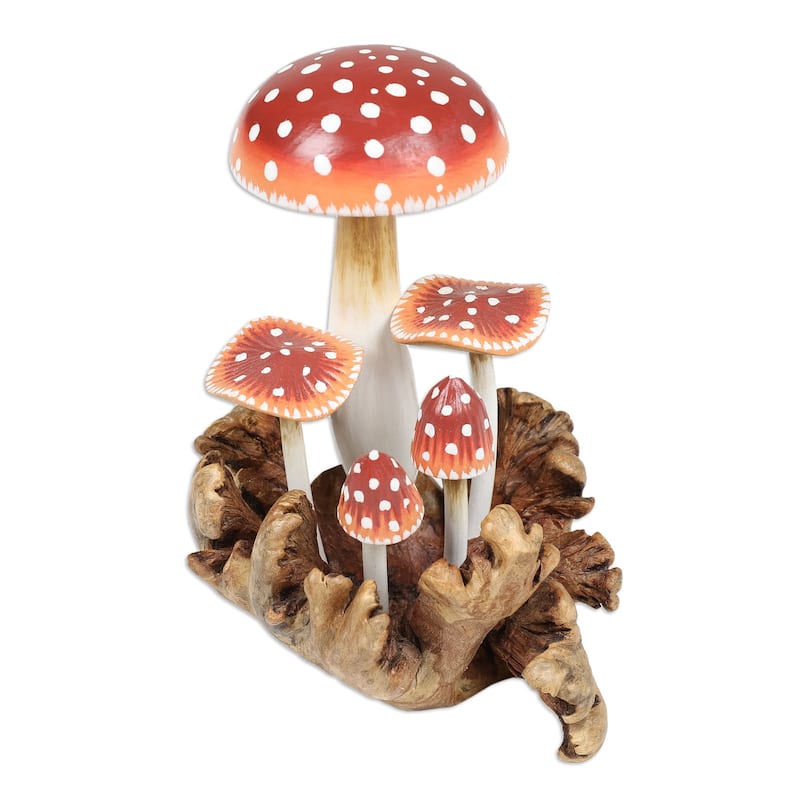 Novica Handmade Adorable Nature Wood Sculpture