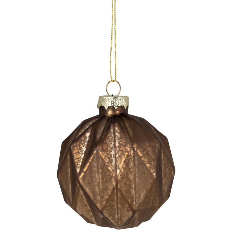 Mercury Onion and Ball Glass Christmas Ornament Set - 3" - Gold - 12ct