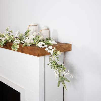 Glittered Berries and Eucalyptus Artificial Christmas Garland - 5' - Unlit - 5' x 10"