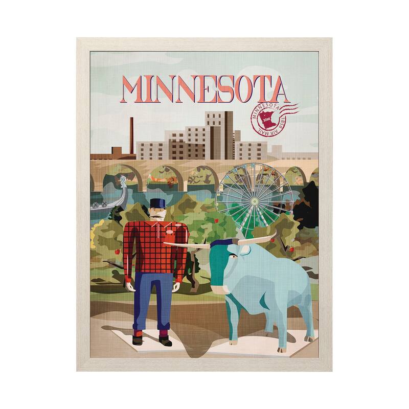 Minnesota "Go" Series Made To Order Canvas Art - 33 x 43 - Wood - Brown