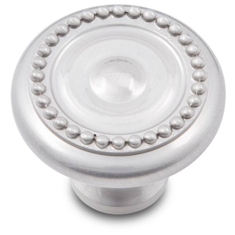 RK International CK 2222 Beaded 1-1/4" Round Solid Metal Traditional - Satin Nickel