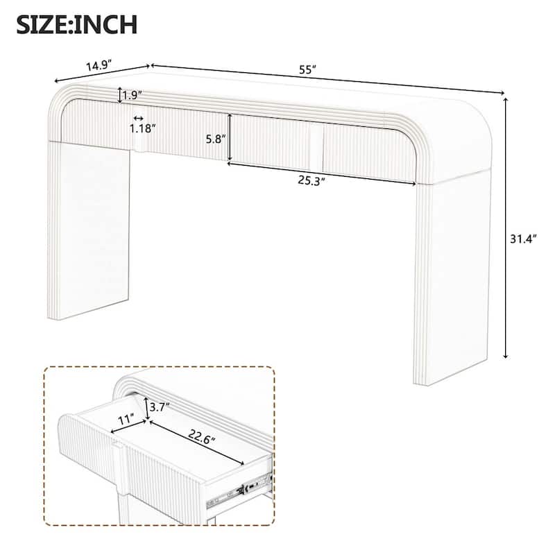 Modern Console Table with 2 Storage Drawers for Hallway Living Room and Entryway