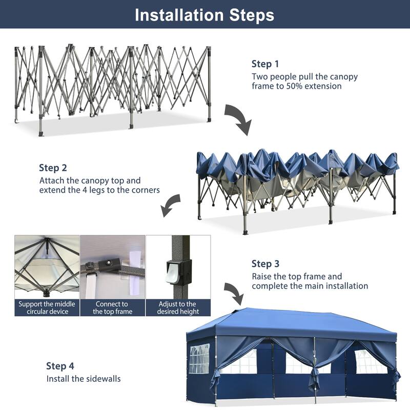 10x20 Pop Up Canopy with Sidewalls