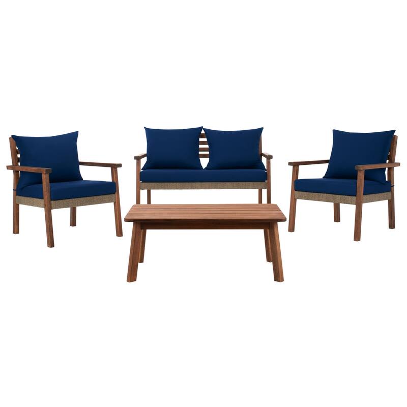 SAFAVIEH Outdoor Living Reid 4-Piece Living Set - 53Wx29Dx33H