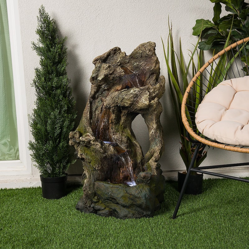 Curved Log Rainforest w/ LED light