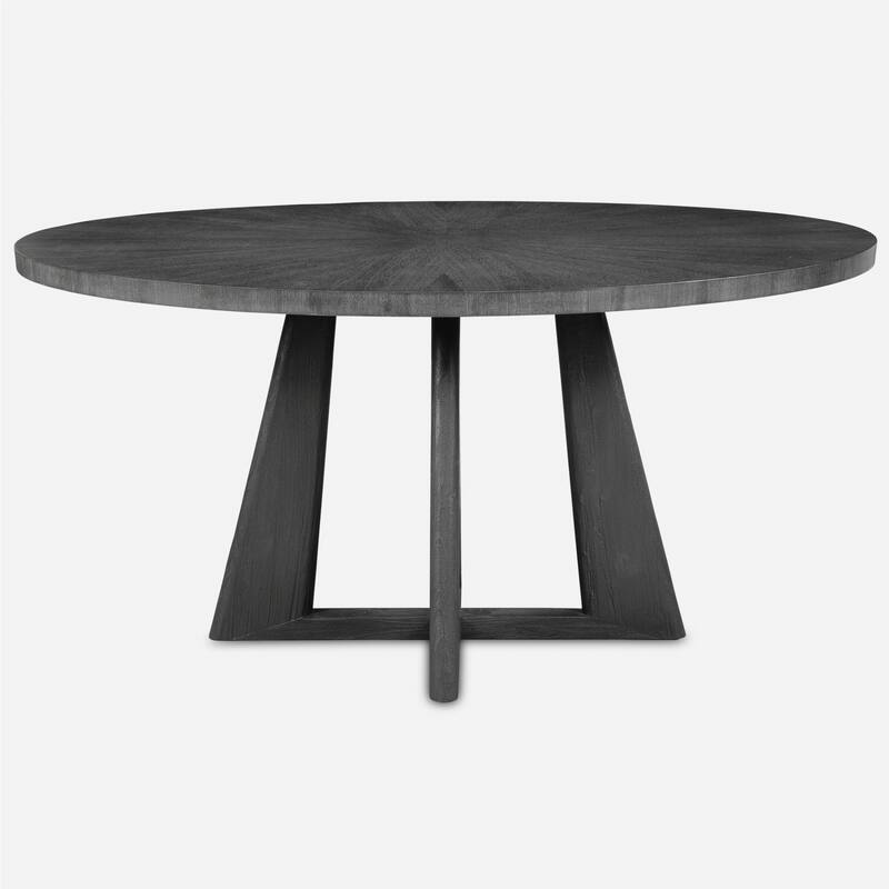 Acacia Round Dining Table - 60" - Walnut and Gray