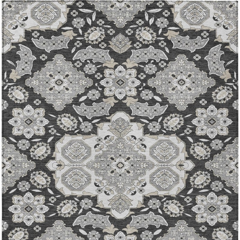 HomeRoots Medallion Traditional Rectangle Outdoor Rug