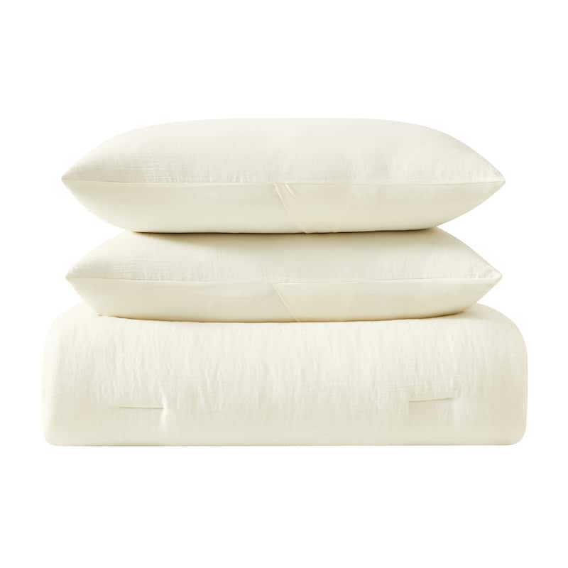 Truly Soft Cozy Gauze Comforter Set - Ivory - King - 3 Piece