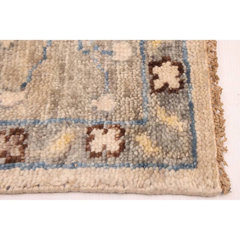ECARPETGALLERY Hand-knotted Modern Oushak Ivory Wool Rug - 9'1 x 11'11
