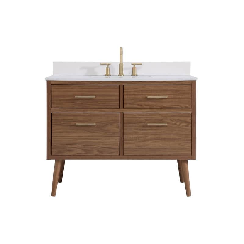 Elegant Lighting VF41042-BS Boise 42" Free Standing Single Basin - Walnut Brown