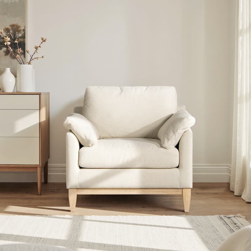 Pasadena 36" Wide Modern Farmhouse Velvet Accent Arm Chair