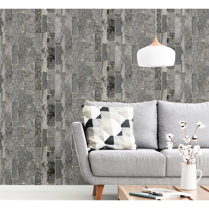 Arthouse Kintsugi Black Geometric Wallpaper
