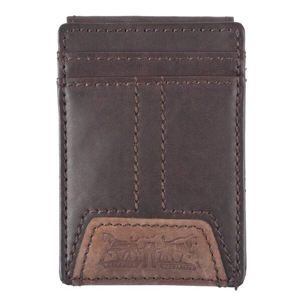 Shop Levis Men S Leather Magnetic Money Clip Front Pocket Wallet One Size Overstock 14279061