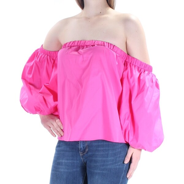 INC Womens Pink Long Sleeve Off Shoulder Top Size: XS