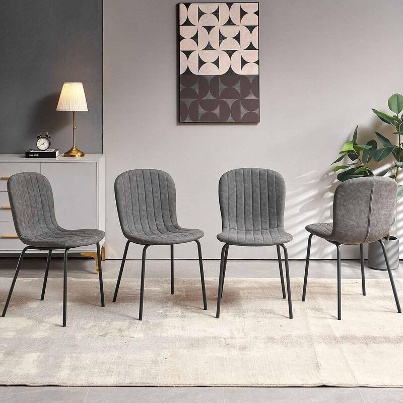 Howtai Upholstered Dining Chairs,Vintage PU Leather Accent Side Chairs