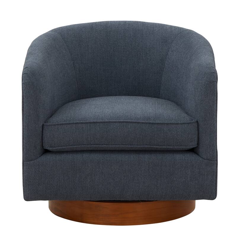 Maxine Chenille Fabric Wood Base Swivel Accent Chair by Greyson Living - 28.5"W x 28.75"D x 28"H