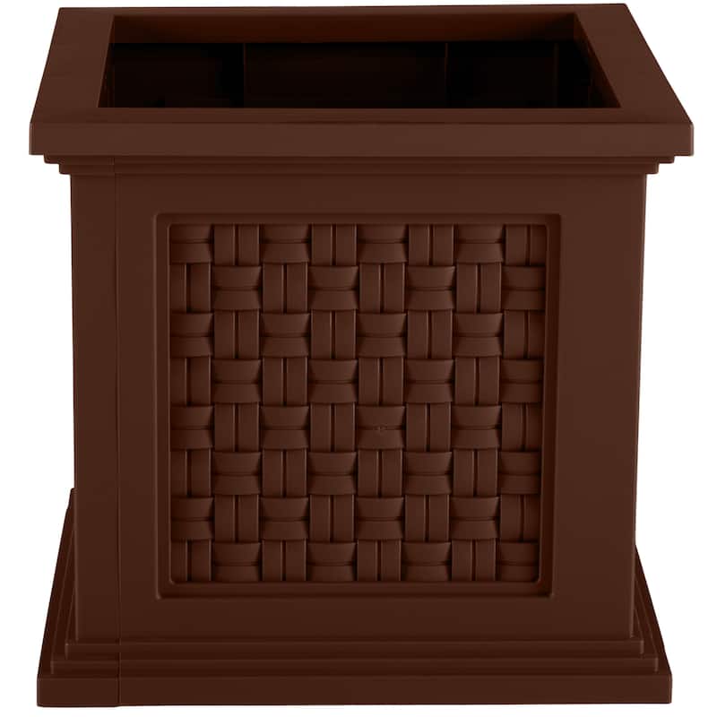 Pure Garden 14.65-in Faux Rattan Style Outdoor Planter Box