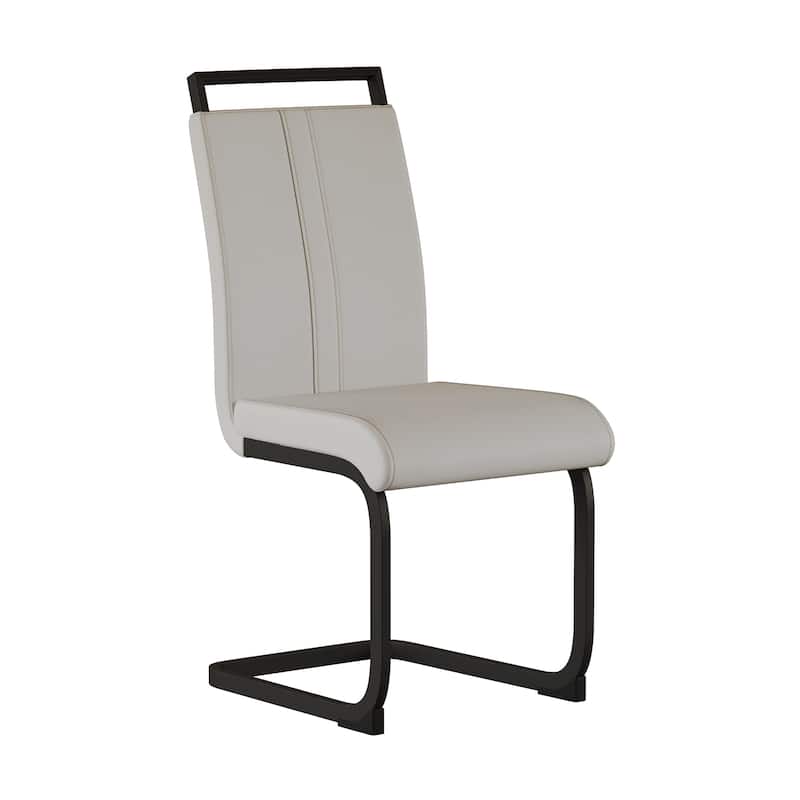 Modern 5-Piece Dining Set with Rectangular Glass Table & High Back Metal C-shaped Tube Chairs