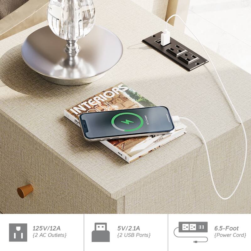 3-Drawer Dresser and Nightstand Set for Bedroom - 2 Packs