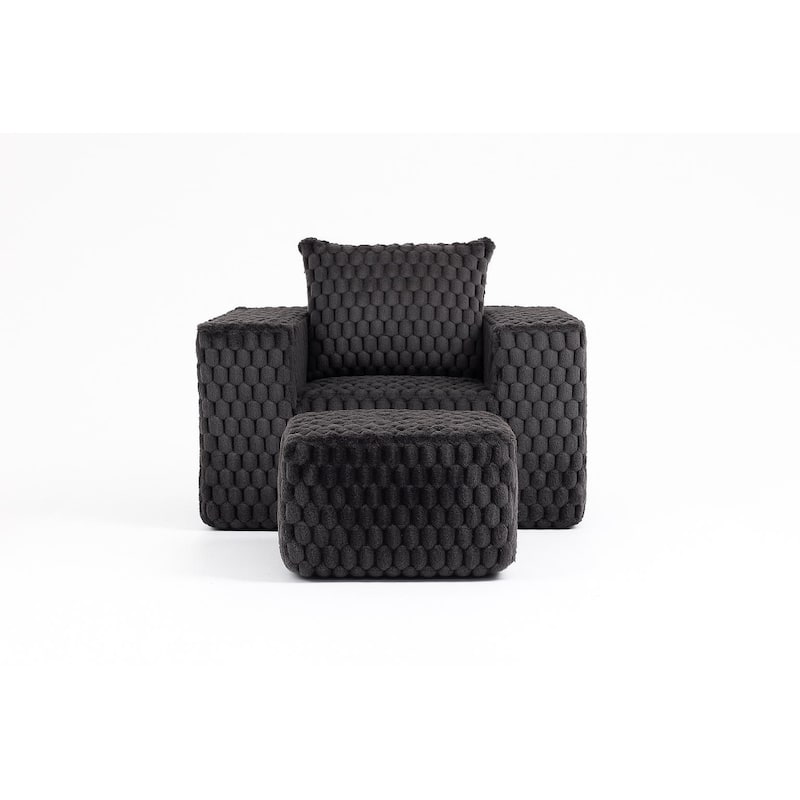 Luxurious Corduroy Fabric Lingge corduroy compression sofa with Ottoman