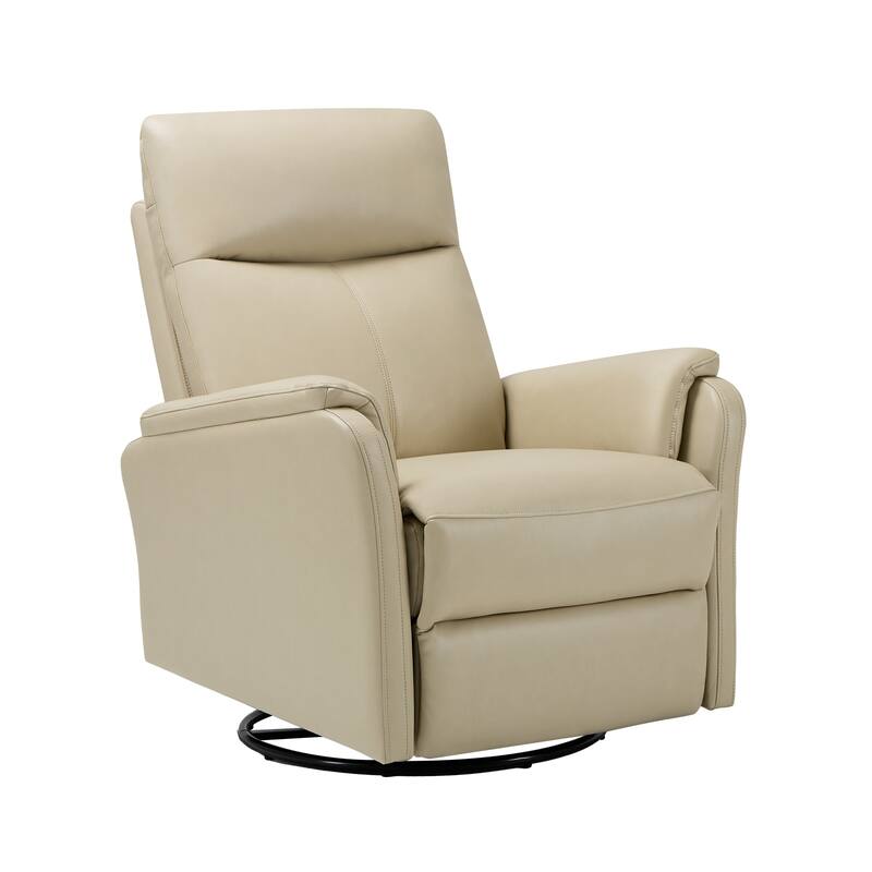 Fabric Recliner Sofa Chair - Swivel Rocking with XL Footrest - Single Seat for Living Room - Mist-Leather