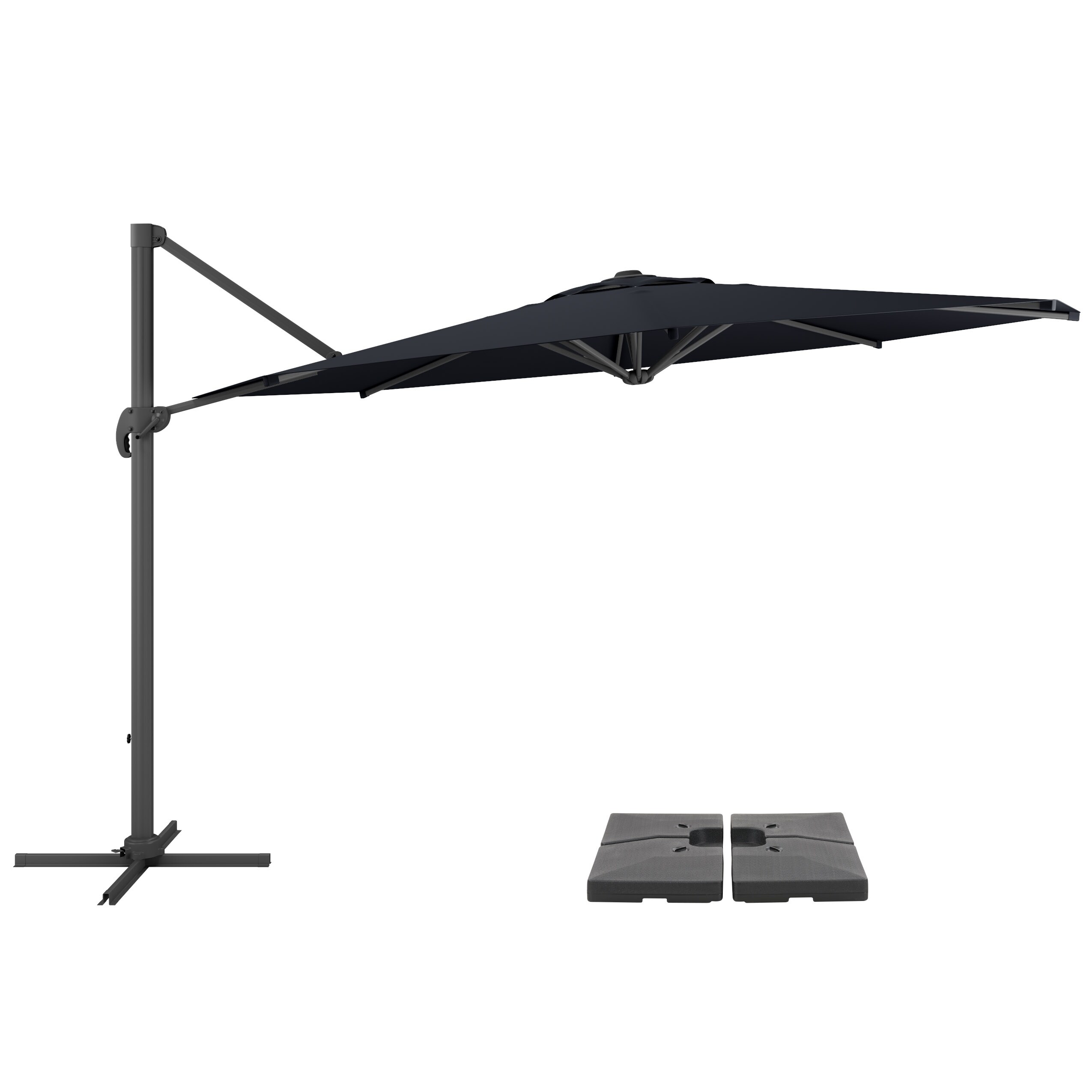 Deluxe Black Patio Umbrella with 