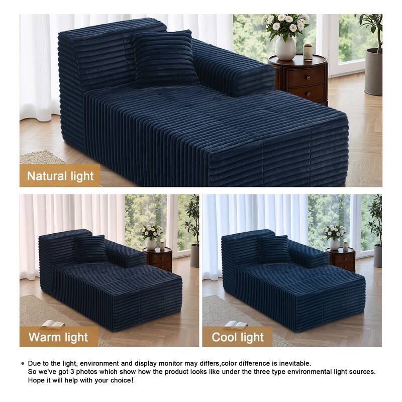 Plush Oversized L-Shape Chaise Lounge
