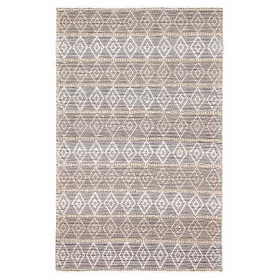 ECARPETGALLERY Braid weave Sienna Grey Wool Rug - 5'0 x 7'11