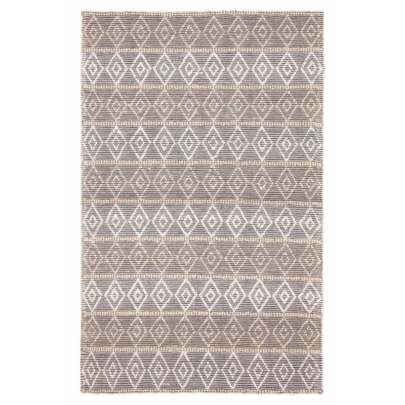 ECARPETGALLERY Braid weave Sienna Grey Wool Rug - 5'0 x 7'11 - Dark Grey - 5'0 x 7'11