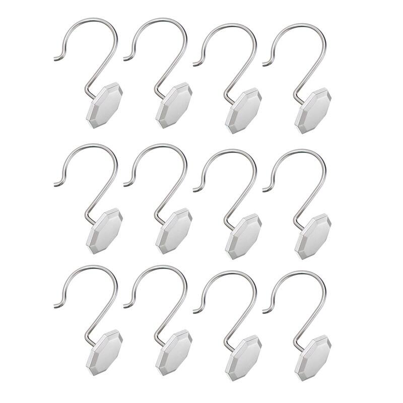 Utopia Alley Shower Rings, Shower Curtain Rings for Bathroom, Rustproof Zinc Shower Curtain Hooks Rings, Set of 12