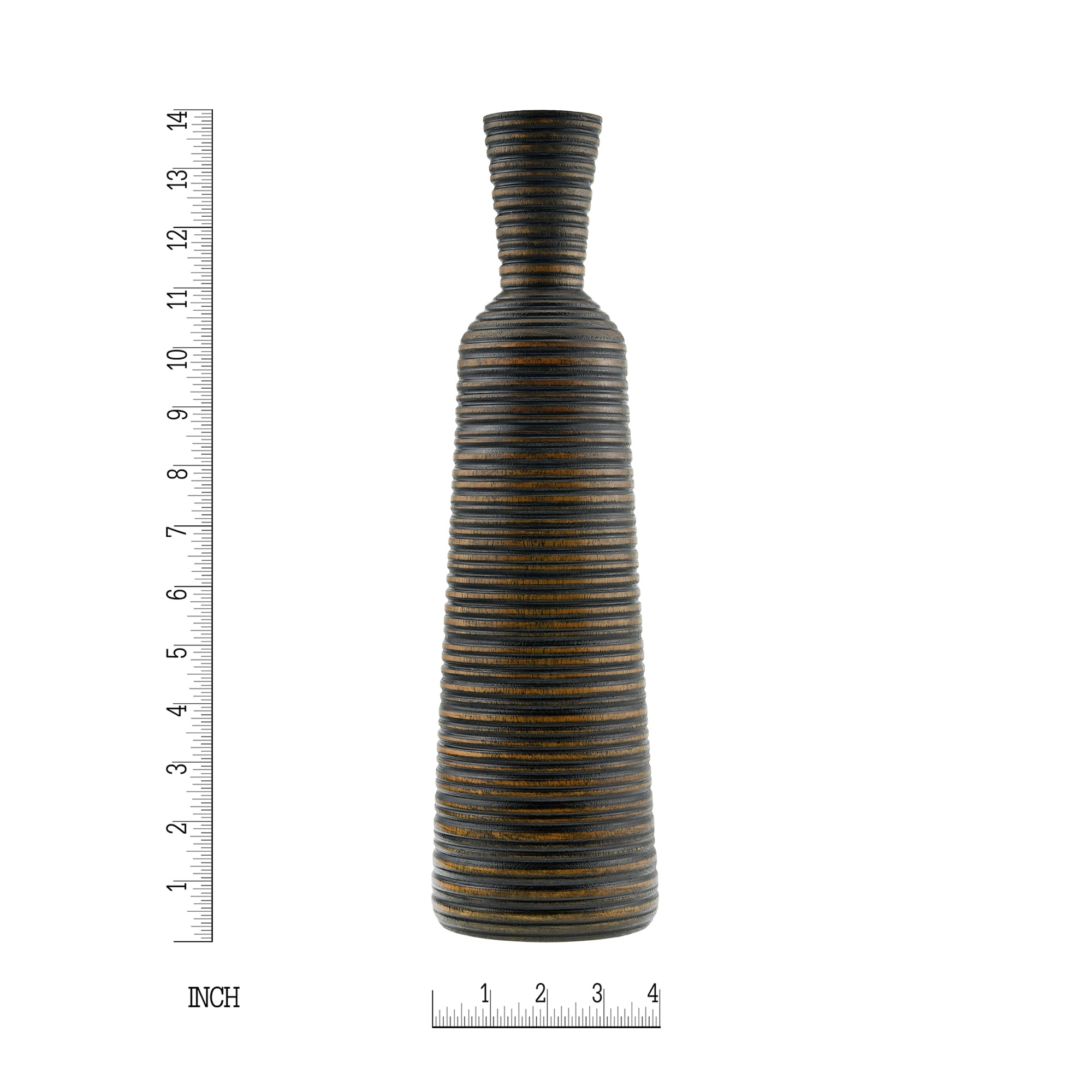 Handmade Mod Horizontal Striped Pattern Mango Bottle-Shaped Vase (Thailand) - Overstock - 32256292
