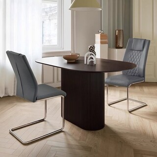 Modern Dining Chairs with Faux Leather Padded Seat Dining Living Room ...