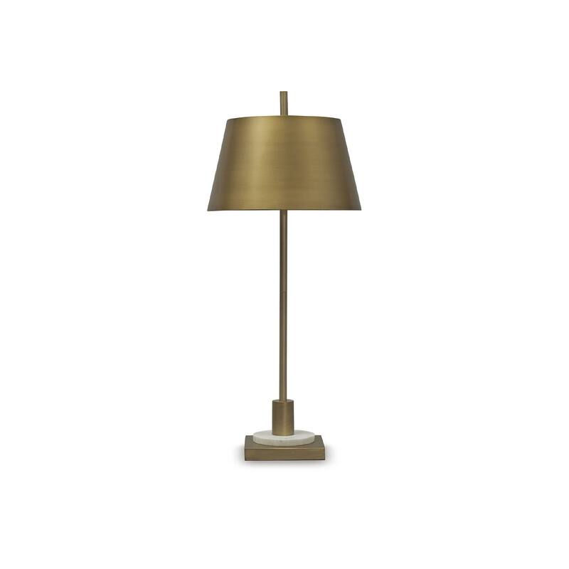 Signature Design by Ashley Fritzburn Gold/White Table Lamp - 14" W x 14" D x 32.25" H