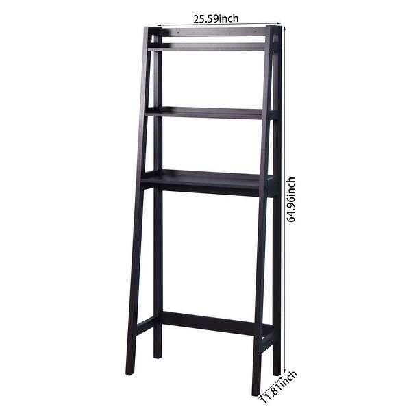 Bathroom Over Toilet Shelf Wooden Espresso Space Saver with 3 Shelves