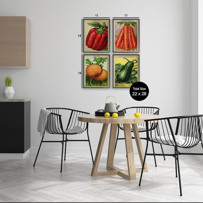Stupell Rustic Garden Vegetables Framed Giclee Art Design By Lil' Rue (Set of 4)