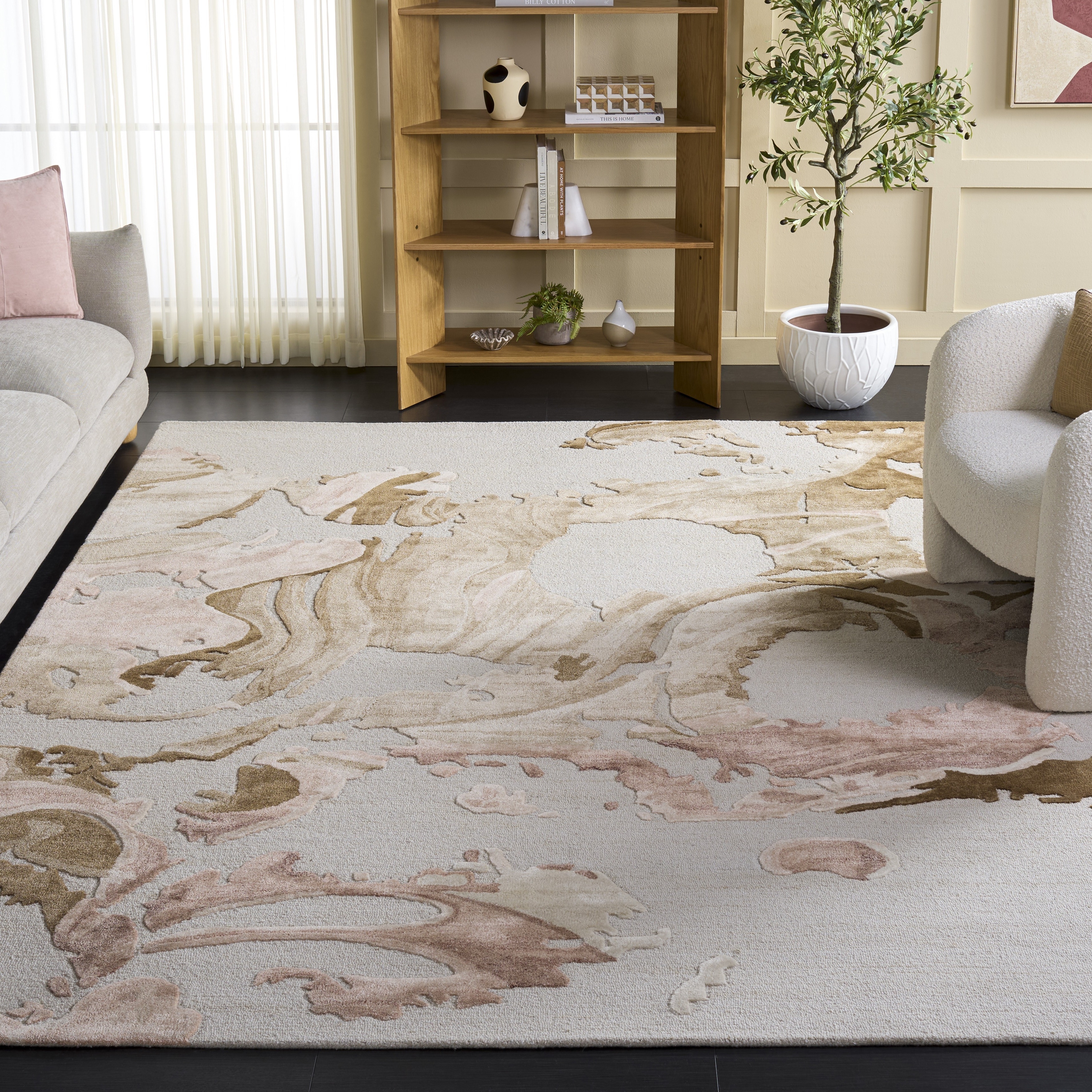 SAFAVIEH Handmade Fifth Avenue Ikuko Mid-Century Modern Wool Rug