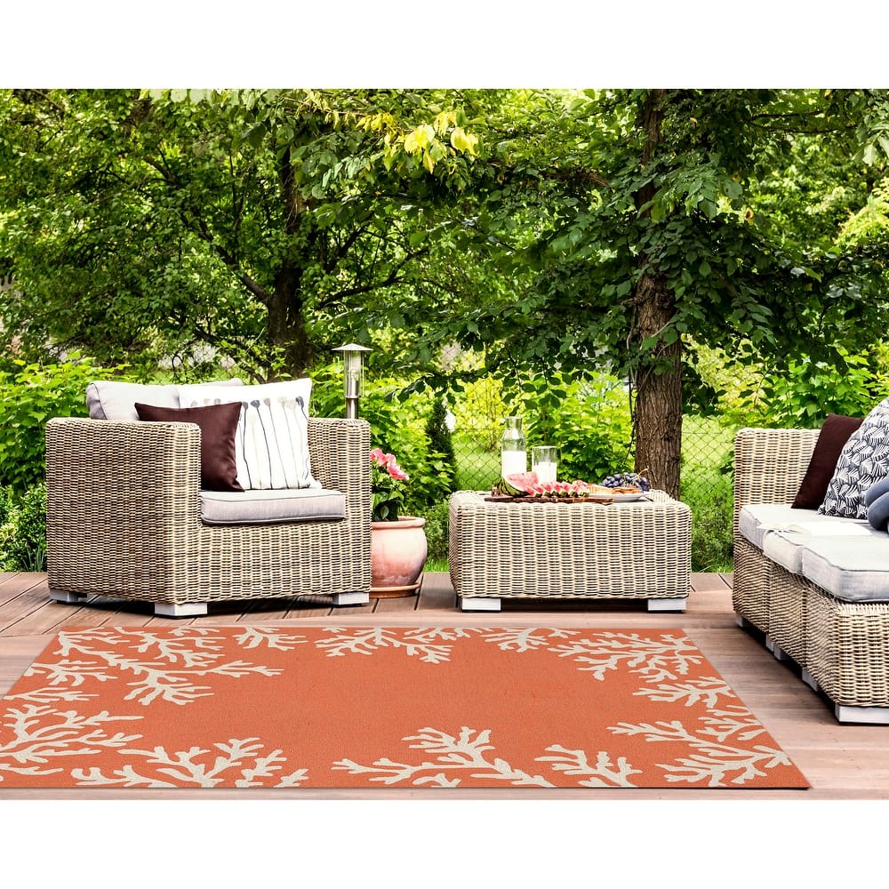 Liora Manne Capri Coral Border Indoor/Outdoor Rug